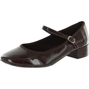 Madden Girl Womens TUTUU Brown Patent Dressy Mary Janes Shoes Used